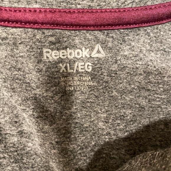 HOODIE REEBOK Quarter zip Tunic Fitted pullover Gray Spandex Yoga XL - Picture 7 of 10